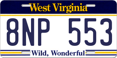 WV license plate 8NP553