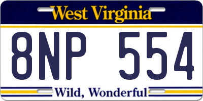 WV license plate 8NP554