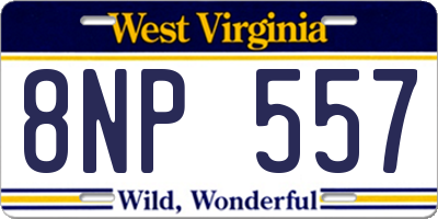 WV license plate 8NP557