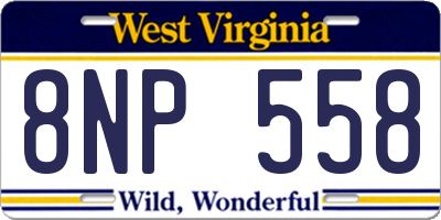 WV license plate 8NP558