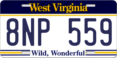 WV license plate 8NP559
