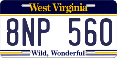 WV license plate 8NP560