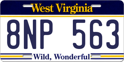 WV license plate 8NP563