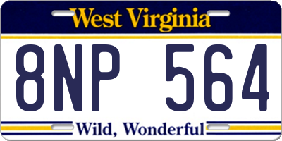 WV license plate 8NP564