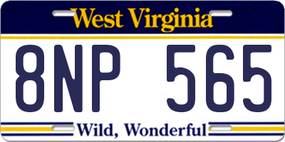 WV license plate 8NP565