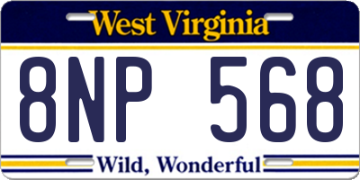 WV license plate 8NP568