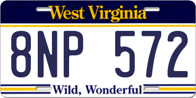 WV license plate 8NP572