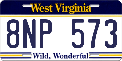 WV license plate 8NP573