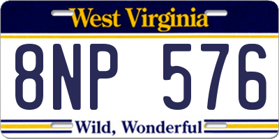 WV license plate 8NP576