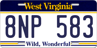 WV license plate 8NP583