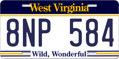WV license plate 8NP584
