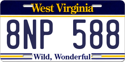WV license plate 8NP588
