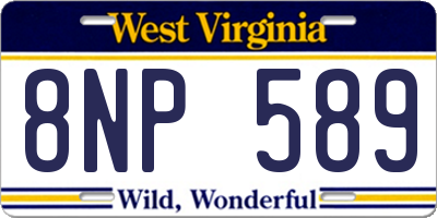 WV license plate 8NP589