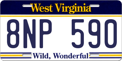 WV license plate 8NP590