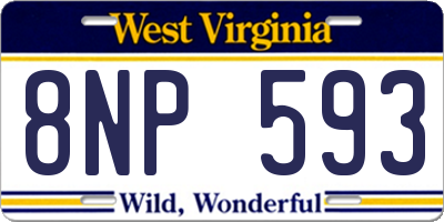 WV license plate 8NP593