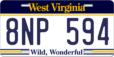 WV license plate 8NP594