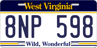 WV license plate 8NP598