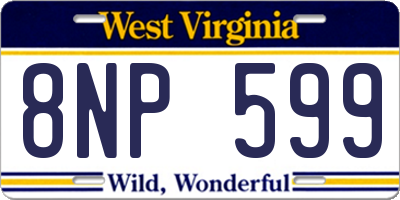 WV license plate 8NP599