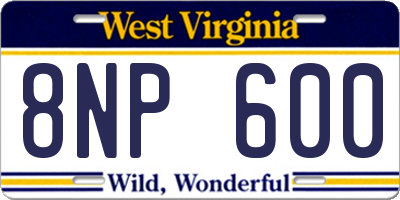 WV license plate 8NP600