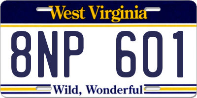 WV license plate 8NP601