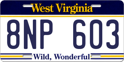 WV license plate 8NP603