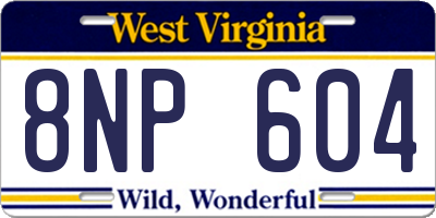 WV license plate 8NP604