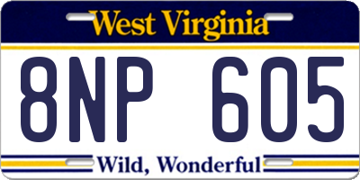WV license plate 8NP605