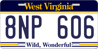 WV license plate 8NP606