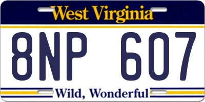WV license plate 8NP607