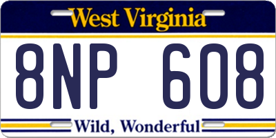 WV license plate 8NP608