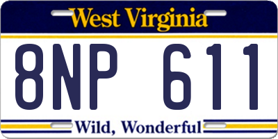 WV license plate 8NP611