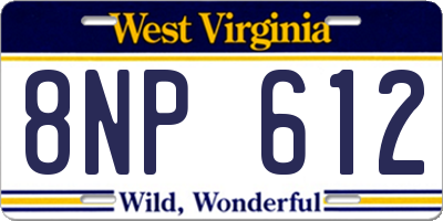WV license plate 8NP612