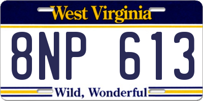 WV license plate 8NP613