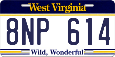 WV license plate 8NP614