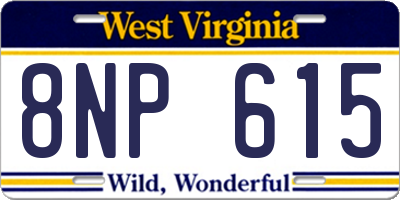 WV license plate 8NP615