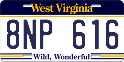 WV license plate 8NP616