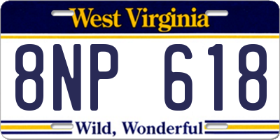 WV license plate 8NP618