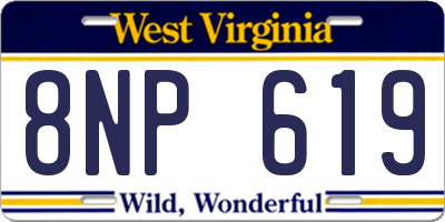 WV license plate 8NP619
