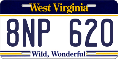 WV license plate 8NP620