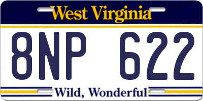 WV license plate 8NP622
