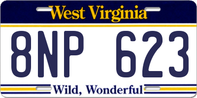 WV license plate 8NP623