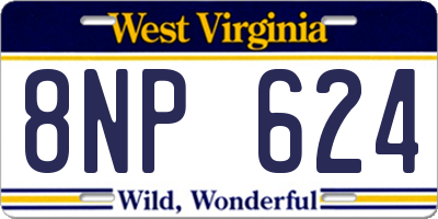 WV license plate 8NP624