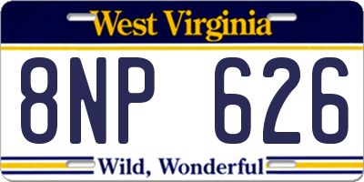 WV license plate 8NP626