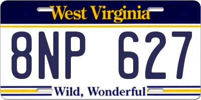 WV license plate 8NP627