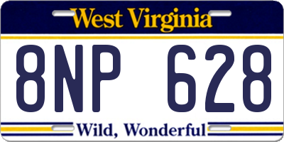 WV license plate 8NP628