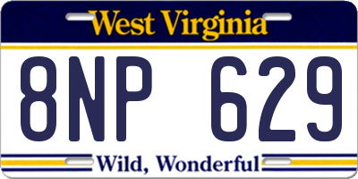 WV license plate 8NP629
