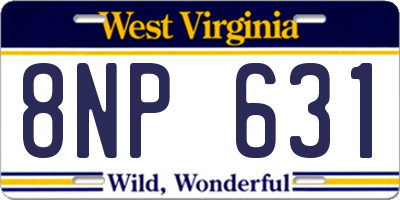 WV license plate 8NP631