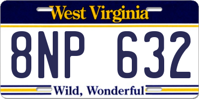 WV license plate 8NP632