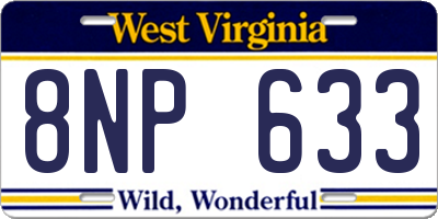 WV license plate 8NP633