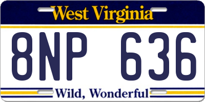 WV license plate 8NP636